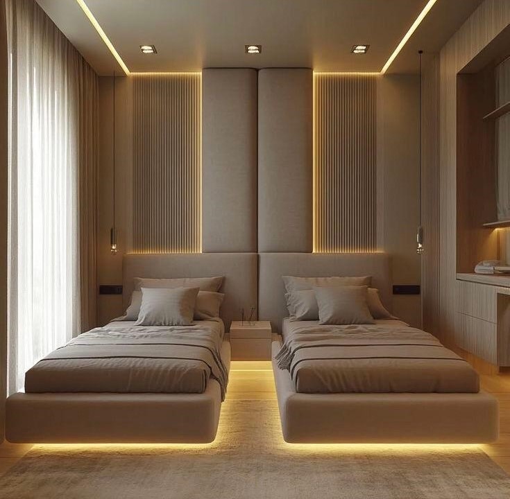 أنواع غرف نوم الأطفال الحديثة مع أفكار غرف نوم اطفال بسريرين